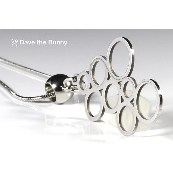 Circle Necklace - Trendy Silver Charm Pendant - Picture 6 of 8